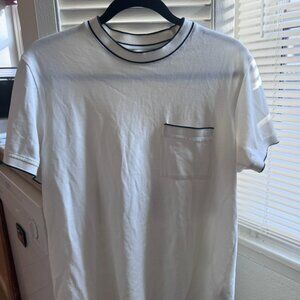 Club Monaco Men's White Tee with pocket (M)